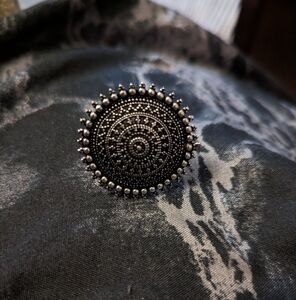 Oxidized Silver Women's Ring - Vintage Style
